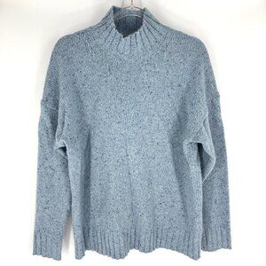 J.Crew Oversized Merino Blend Mock Neck Turtleneck Sweater Light Blue Size